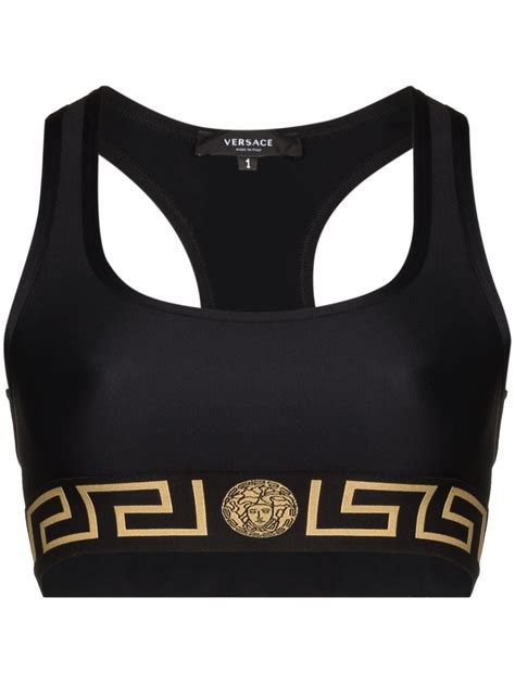 Shop Versace Greek Key Bra 